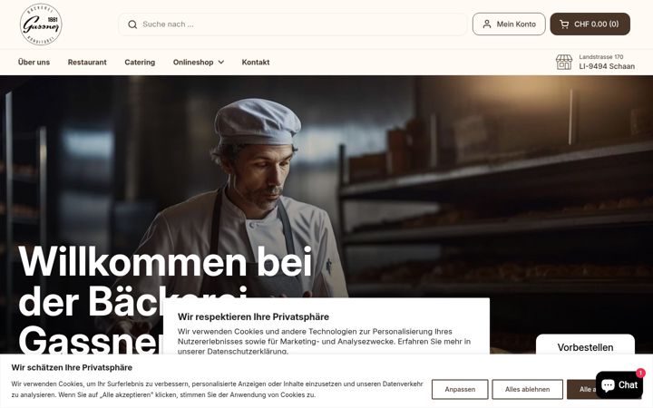 Screenshot of baeckerei-gassner.li