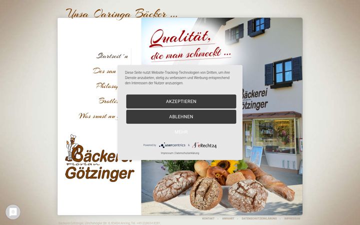 Screenshot of baeckerei-goetzinger.de