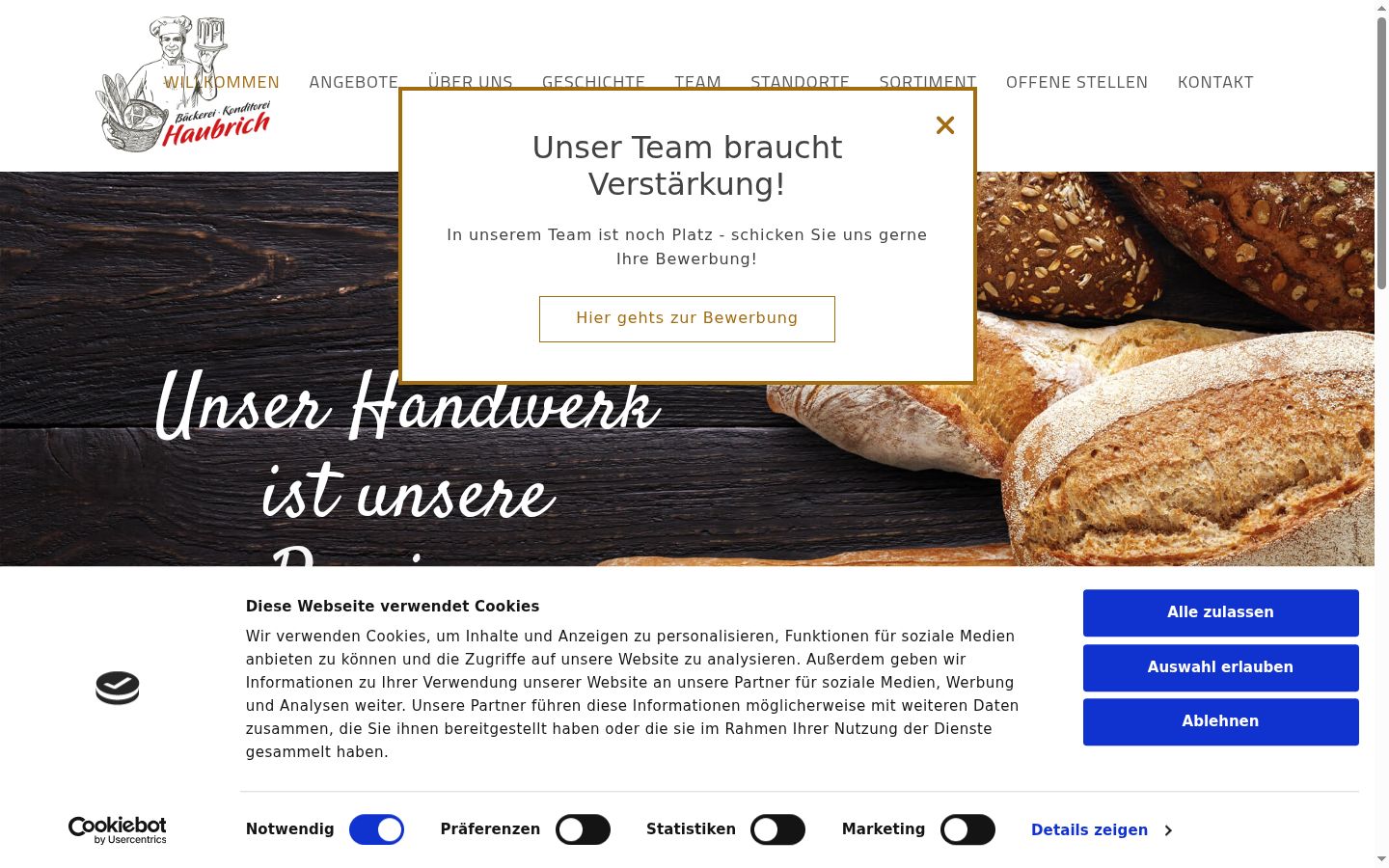 Screenshot tal-banner tal-kunsens muri qabel kwalunkwe interazzjoni