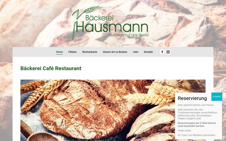 Screenshot of baeckerei-hausmann.de