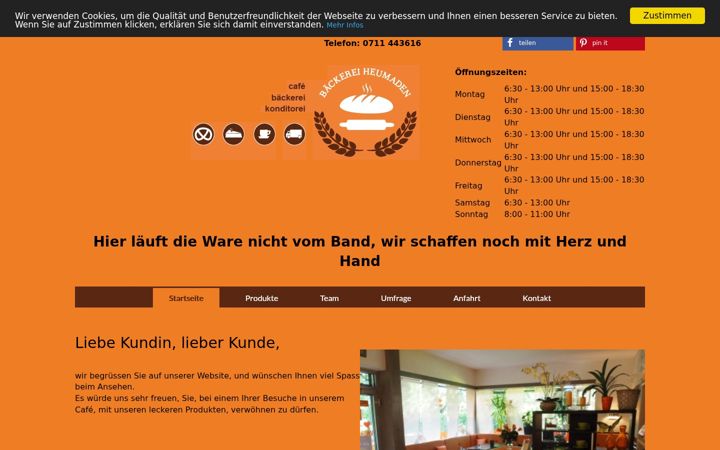 Screenshot of baeckerei-heumaden.de