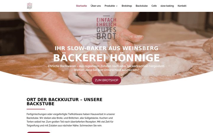 Screenshot of baeckerei-hoennige.de