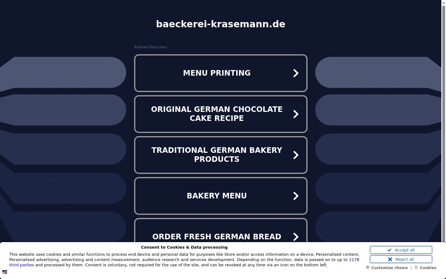 Screenshot del banner di consenso mostrato prima di qualsiasi interazione
