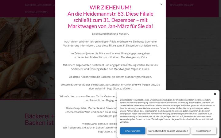 Screenshot of baeckerei-kuhl.de