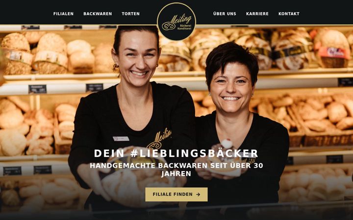 Posnetek zaslona baeckerei-meiling.de