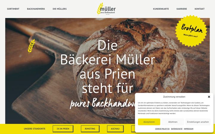 Screenshot of baeckerei-mueller-chiemgau.de