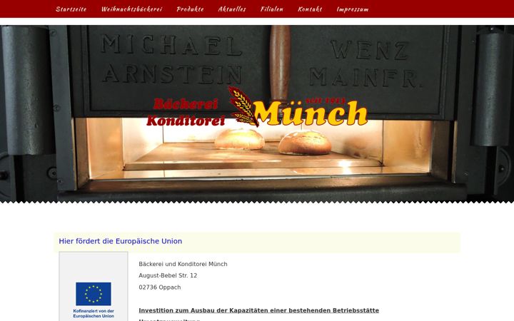 Screenshot of baeckerei-muench.de