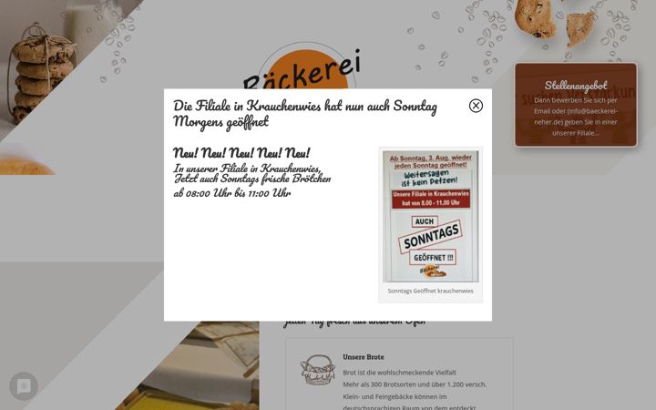 Screenshot of baeckerei-neher.com