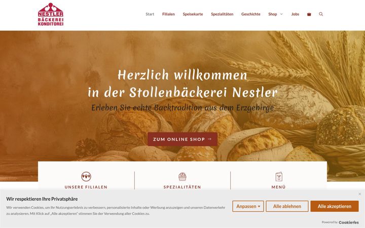 Screenshot of baeckerei-nestler.de