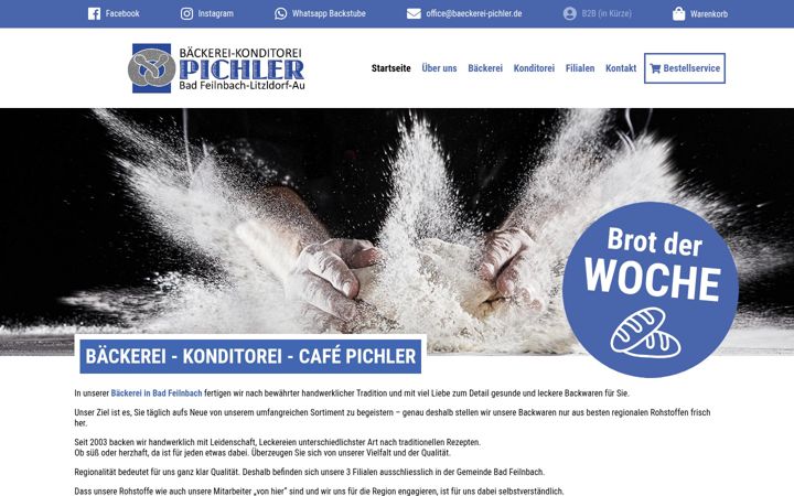 Captura de pantalla de baeckerei-pichler.de