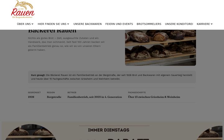 Captura de pantalla de baeckerei-rauen.de