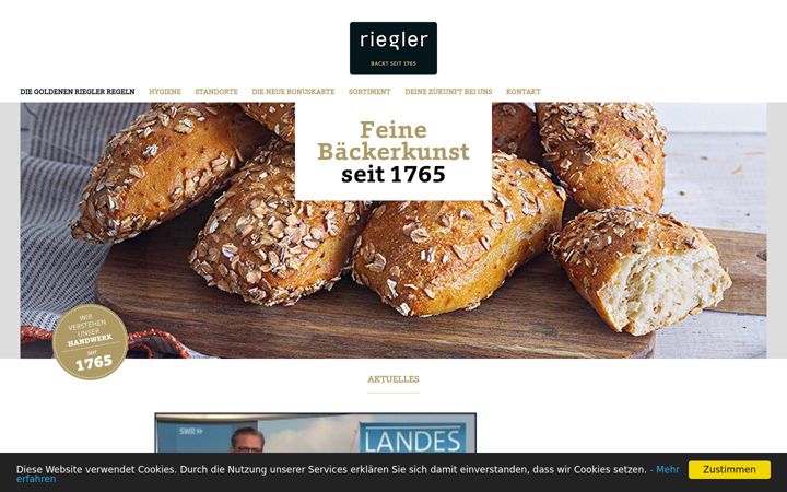 Screenshot of baeckerei-riegler.de