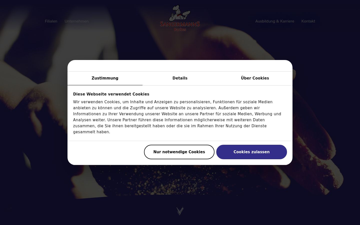 Captură de ecran a bannerului de consimțământ afișat înainte de orice interacțiune