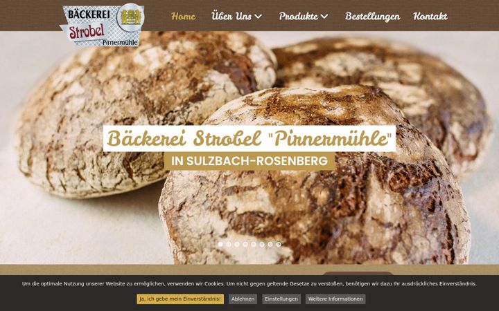 Captura de pantalla de baeckerei-strobel.de