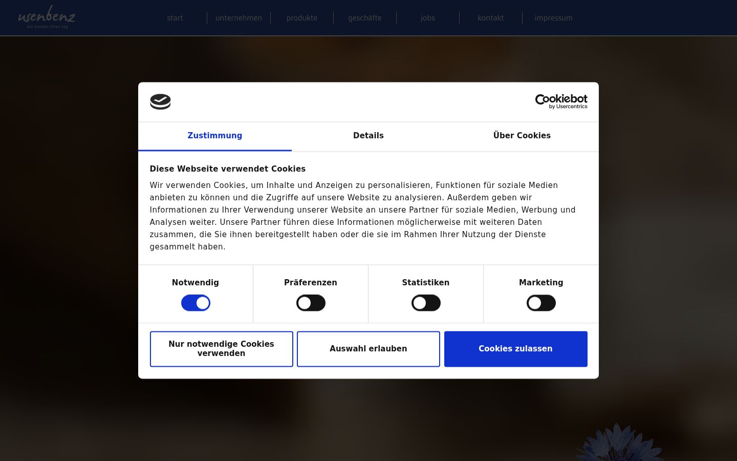 Screenshot του banner συγκατάθεσης που εμφανίστηκε πριν από οποιαδήποτε αλληλεπίδραση