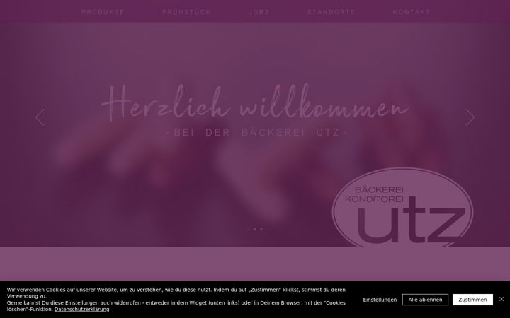 Screenshot of baeckerei-utz.de