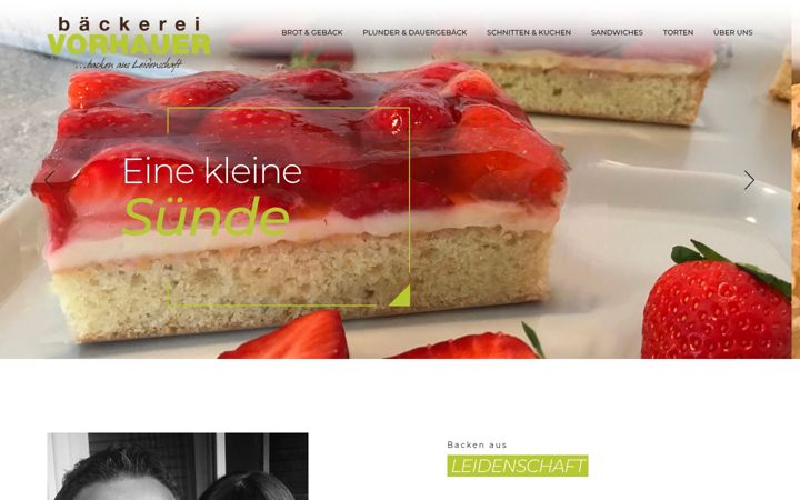 Screenshot of baeckerei-vorhauer.at