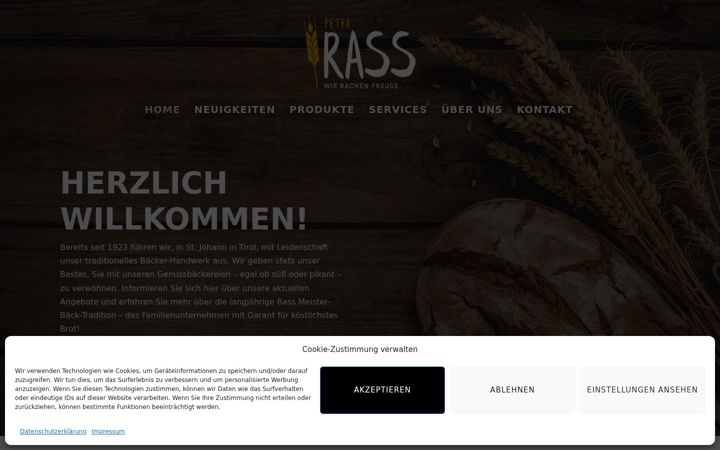 Screenshot of baeckereirass.at