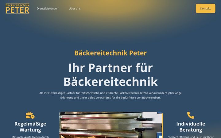 Captură de ecran a baeckereitechnik-peter.de