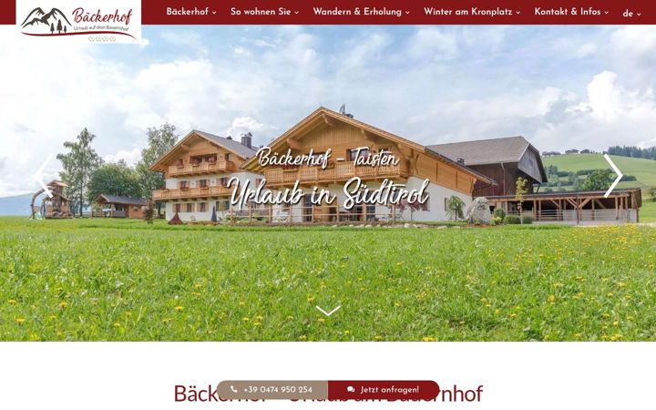 Screenshot of baeckerhof.com