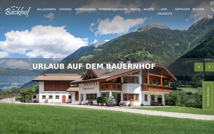 Screenshot of baeckhof.com