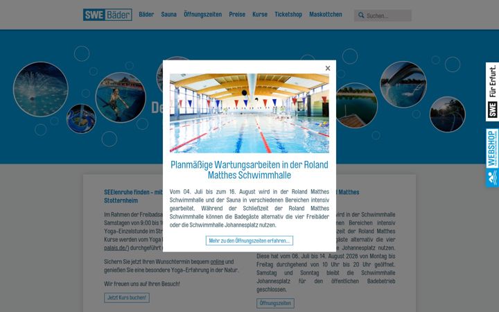 Posnetek zaslona baeder-erfurt.de