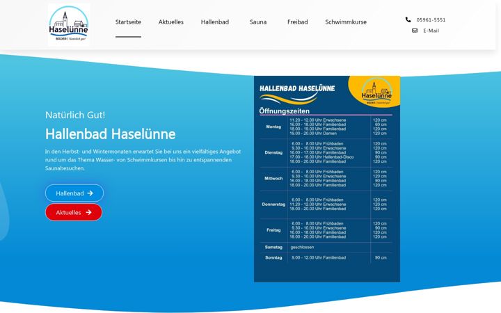 Posnetek zaslona baeder-haseluenne.de