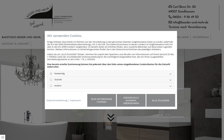 Skjámynd af baeder-und-mehr.de