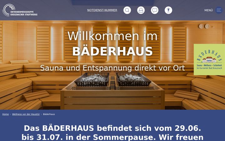 Screenshot of baederhaus-sauna.de