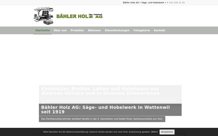 Screenshot of baehler-holz.ch