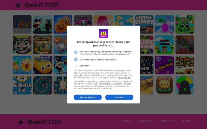 Screenshot of baeip.top