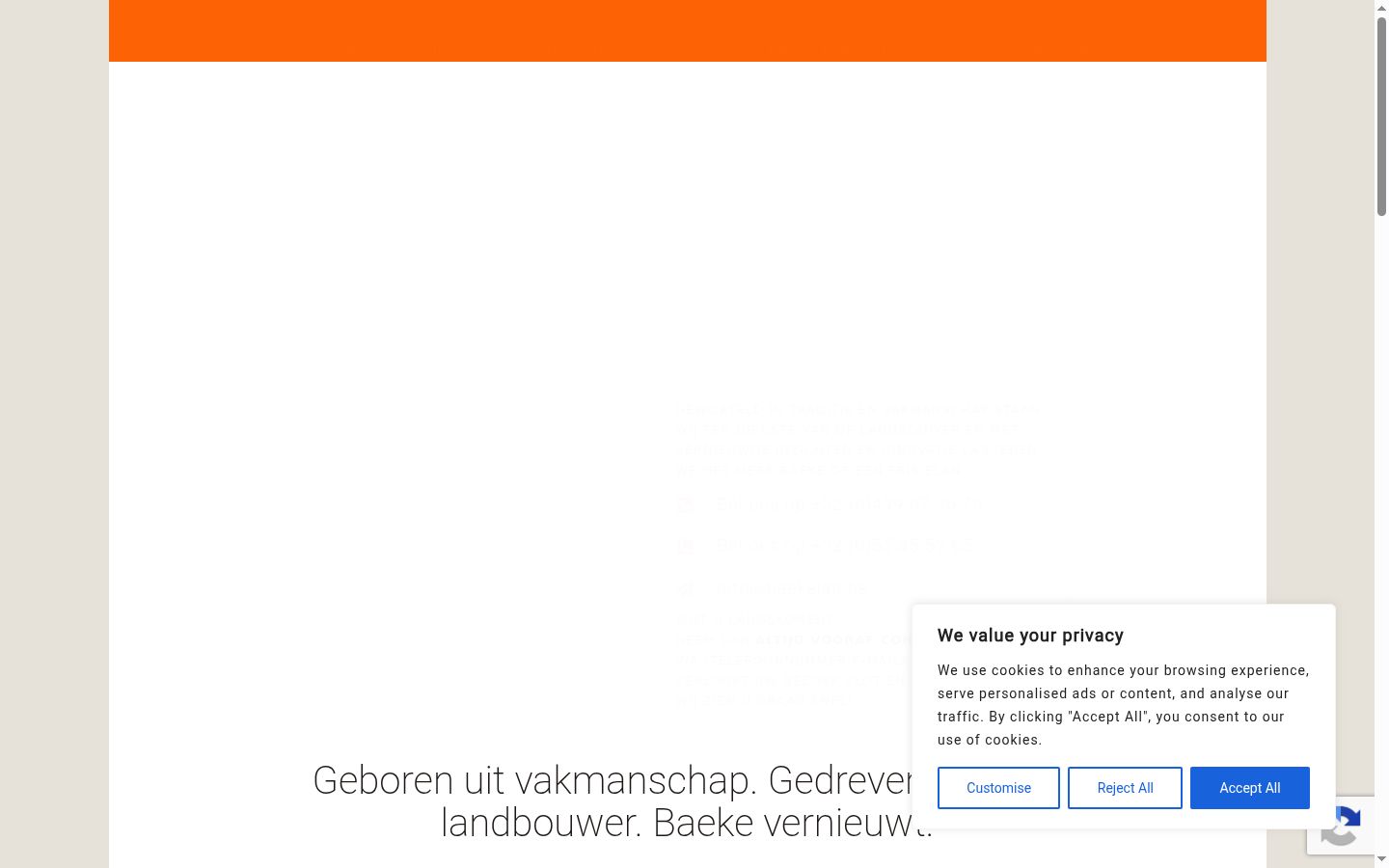 Screenshot des Einwilligungsbanners vor jeglicher Interaktion