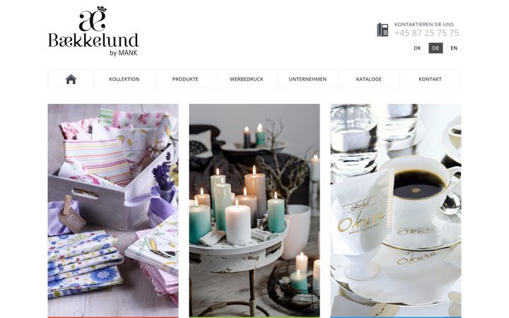 Screenshot of baekkelund.se