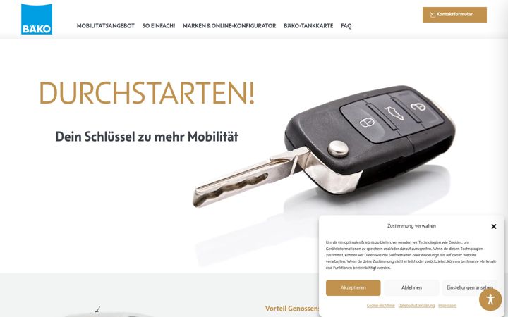 Screenshot von baeko-mobil.de