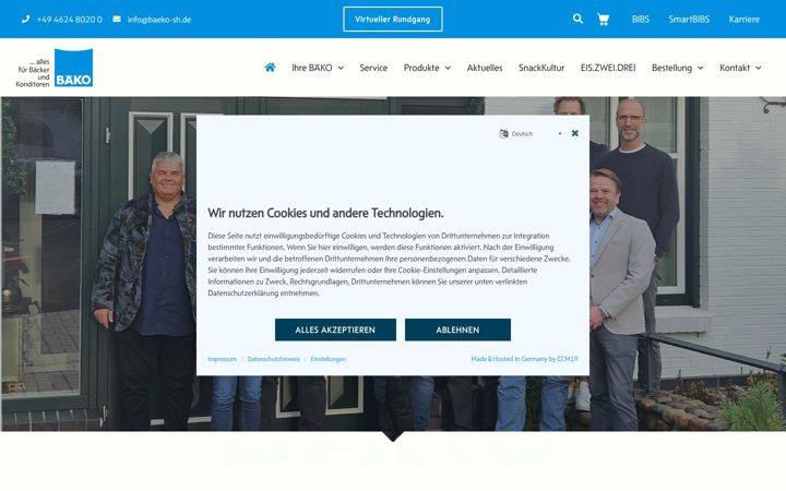 Screenshot von baeko-sh.de