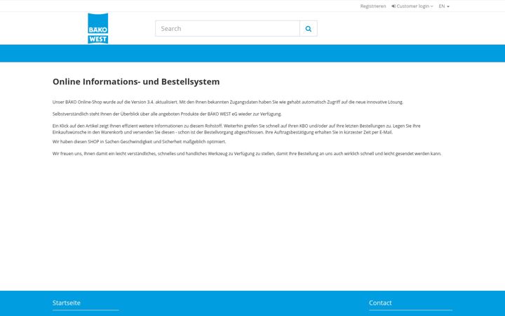 Screenshot of baekowest-shop.de