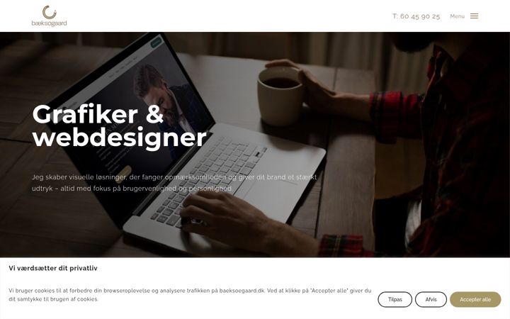 Screenshot of baeksoegaard.dk