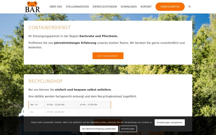 Screenshot of baer-container.de