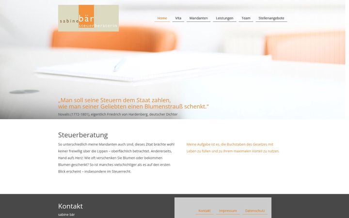 Screenshot of baer-steuerberatung.com