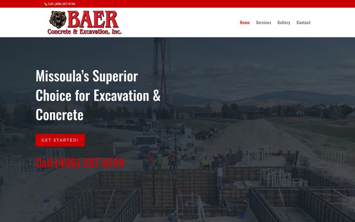 Screenshot of baerconcrete.com