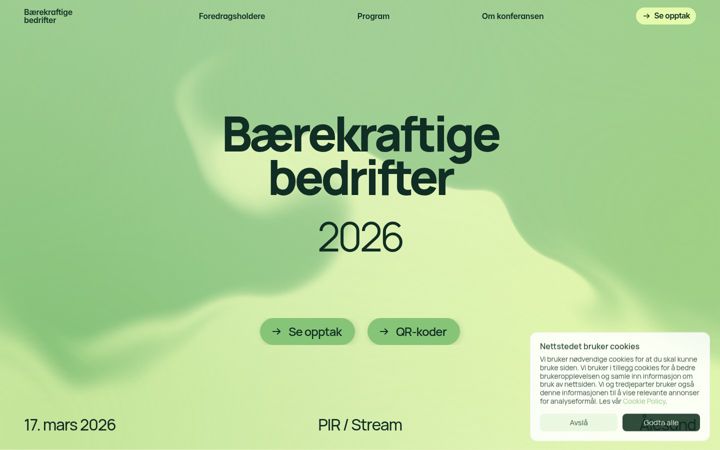 Screenshot of baerekraftigebedrifter.no