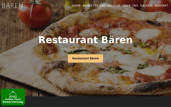 Screenshot of baeren-restaurant.ch