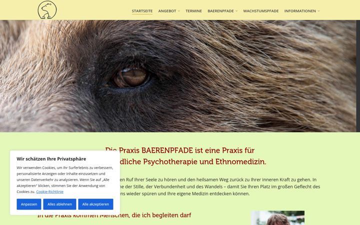 Screenshot of baerenpfade.de