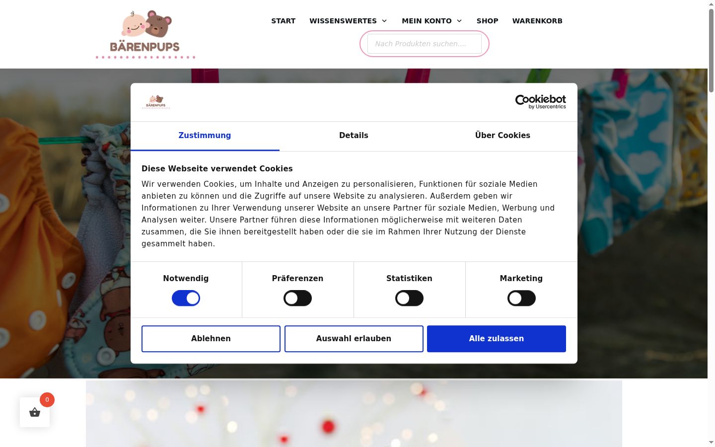 Snimka zaslona bannera za privolu prikazanog prije bilo kakve interakcije