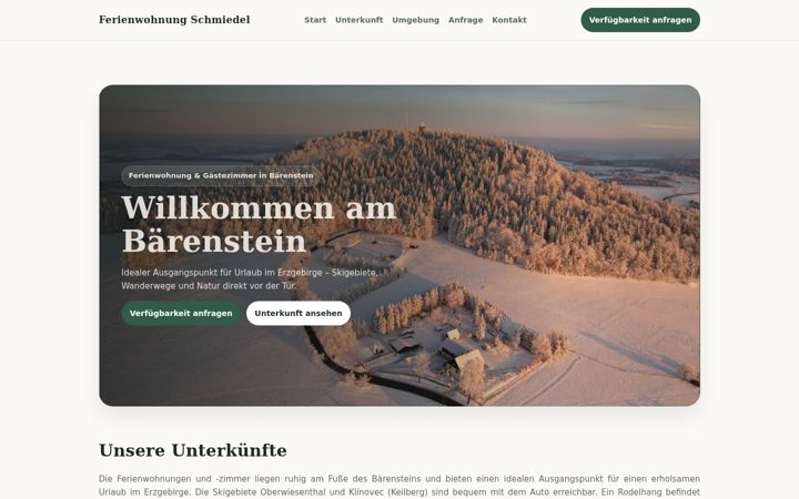 Screenshot of baerenstein-ferienwohnung.de