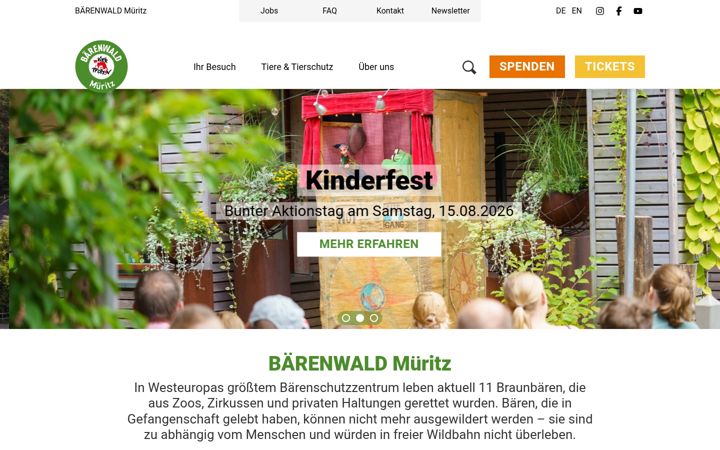 Екранна снимка на baerenwald-mueritz.de