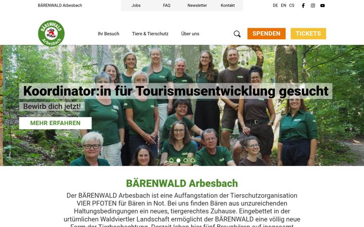Screenshot of baerenwald.at
