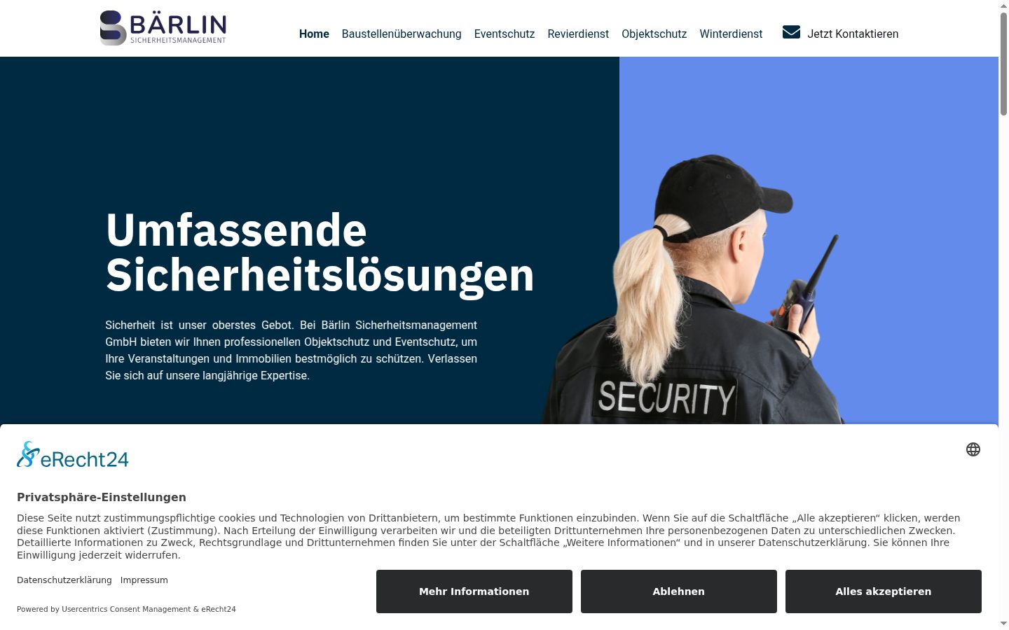 Screenshot of the consent banner shown before any interaction
