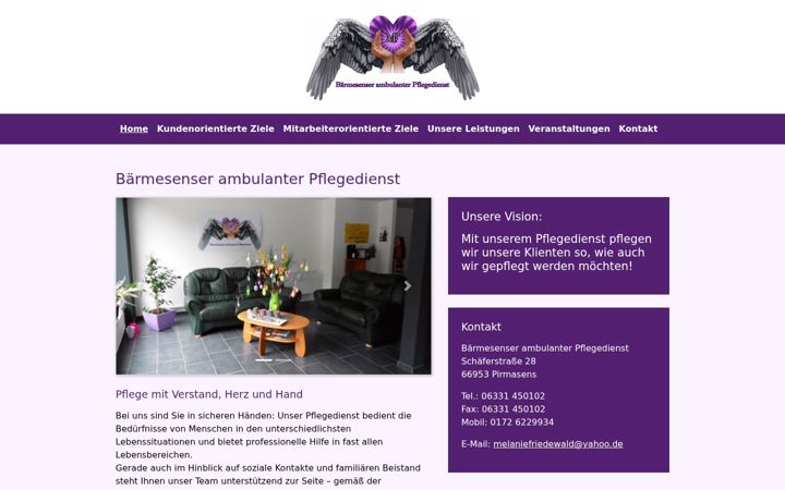Екранна снимка на baermesenser-pflege.de