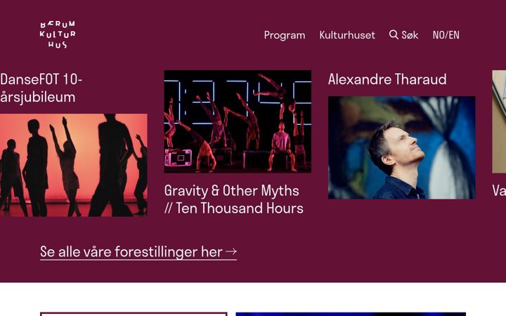 Screenshot of baerumkulturhus.no